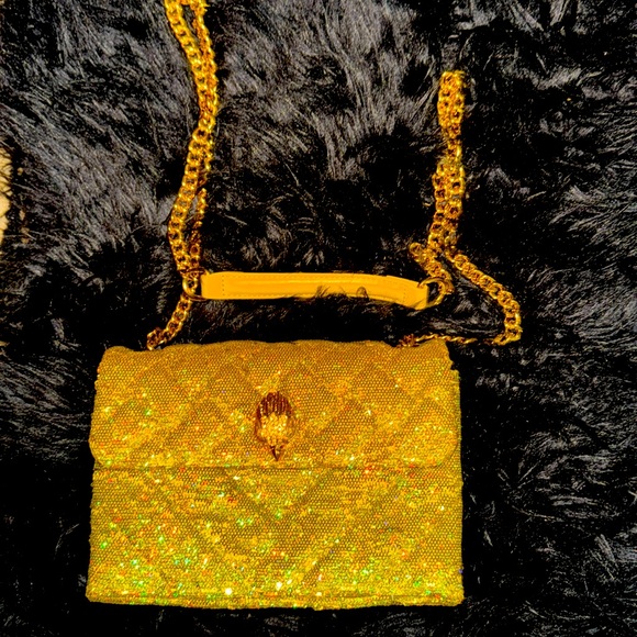 Iridescent Yellow/Gold Sequined Kensington Bag - Picture 1 of 9